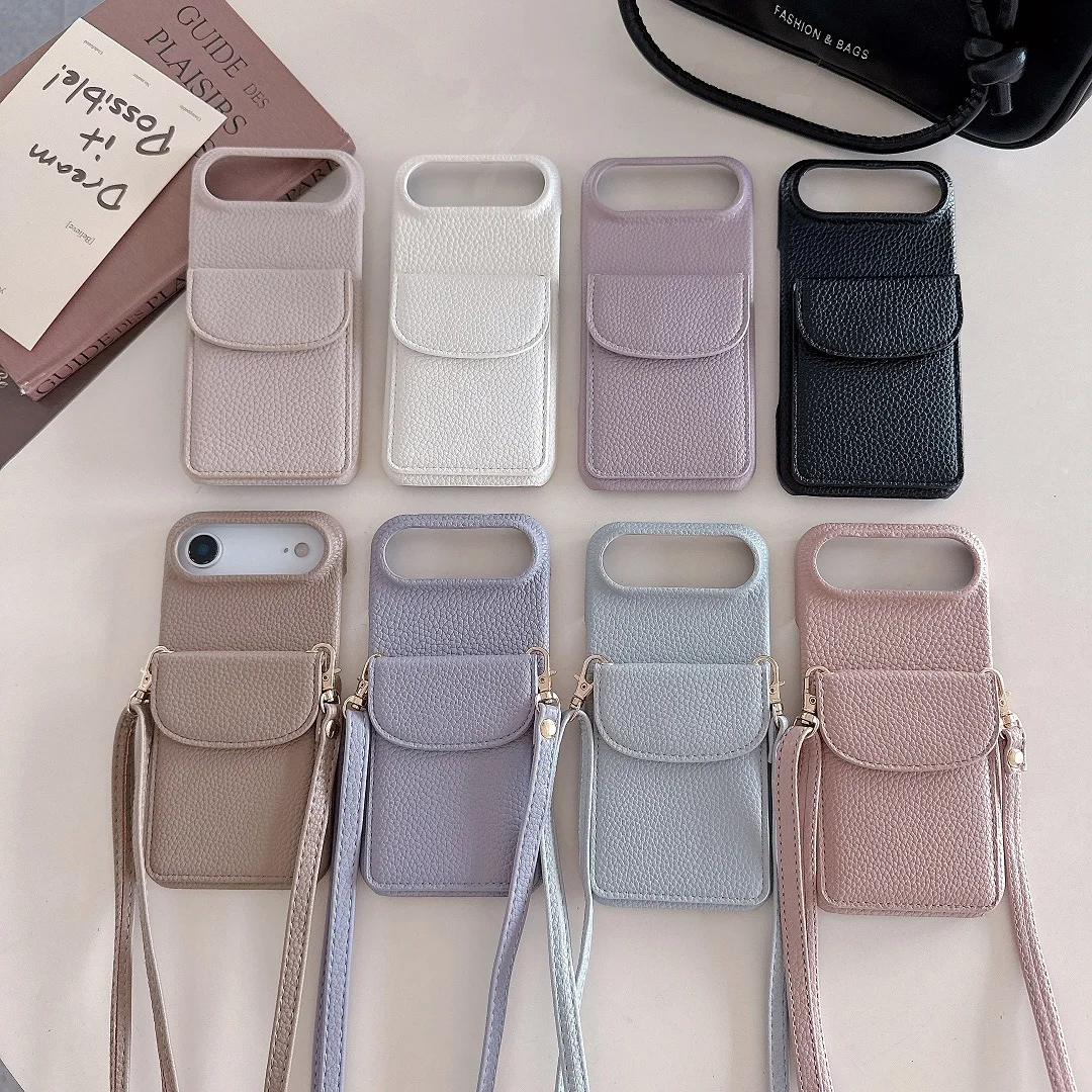 

Crossbody Trendy Classical Leather Card Holder Wallet Case For iPhone 11 12 13 14 15 16 17 Pro Max Plus Purse Card Pocket Cover