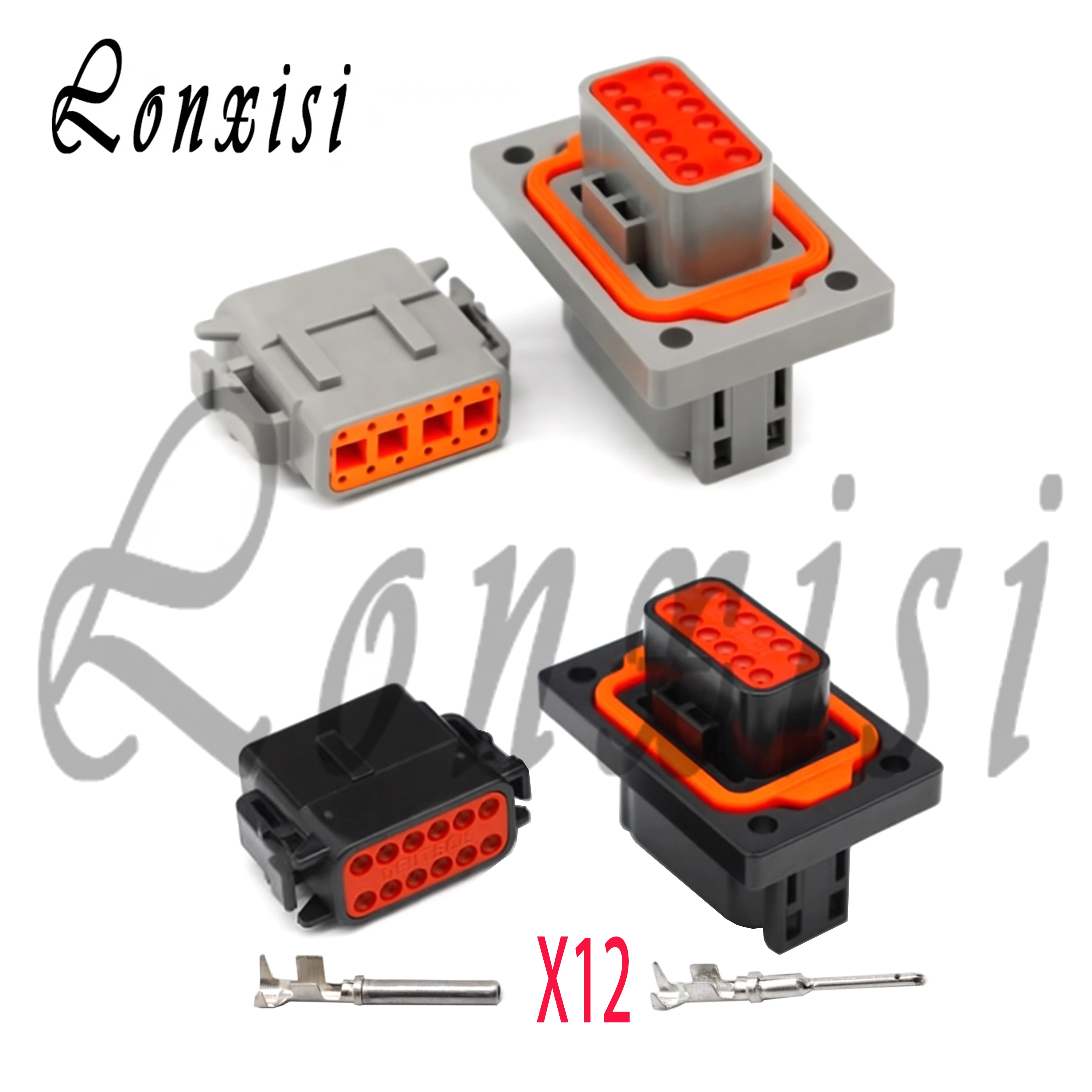 12 Pin 1-2303064-1 Male Female Connector DTM04-12PA-L012 Waterproof Plug 1-2303064-2 DTM04-12PB-L012