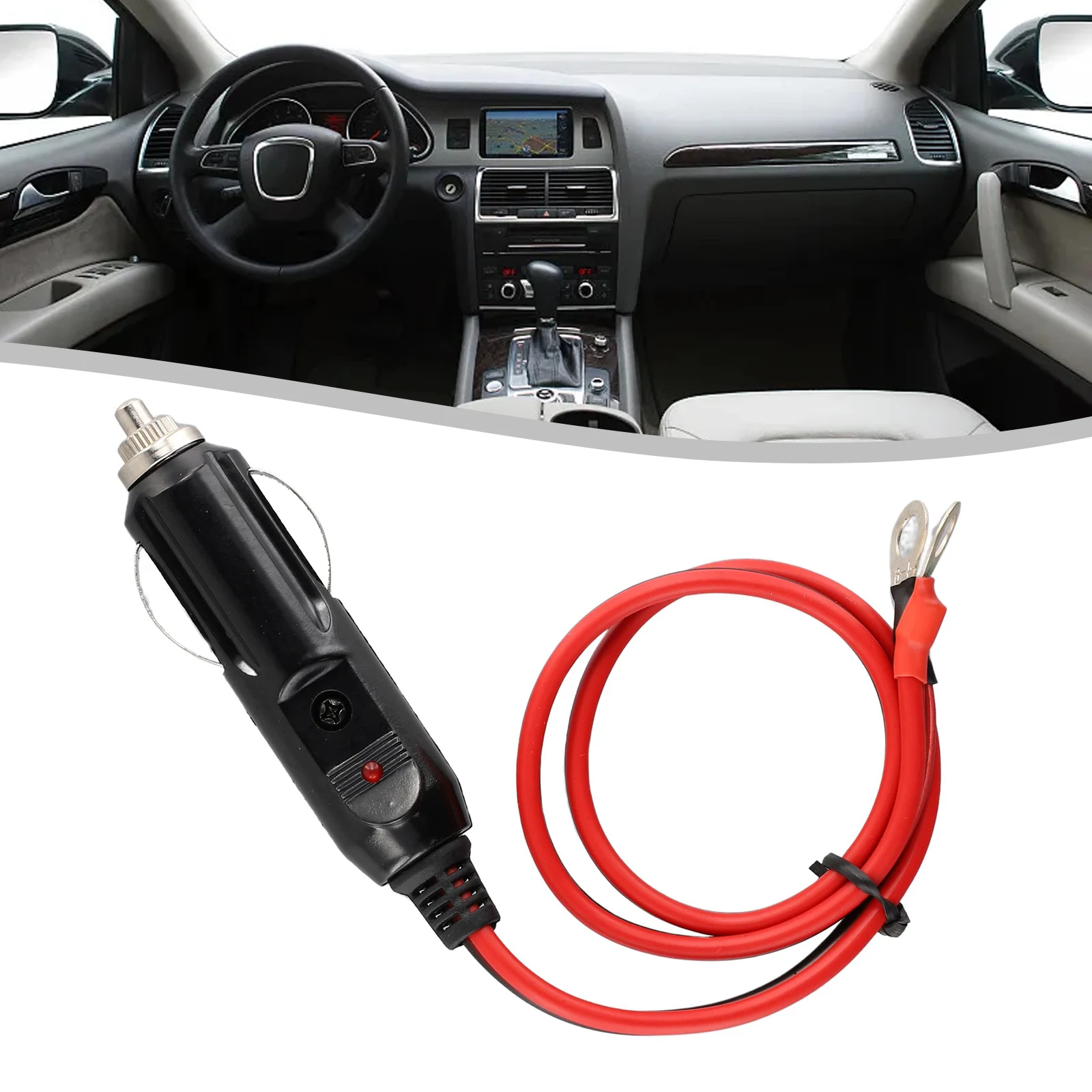 12V Car Cigarette Lighter Connection Plug Cable 15A Male Plug Cigarette Lighter Adapter Power Supply Cord Auto Accessories