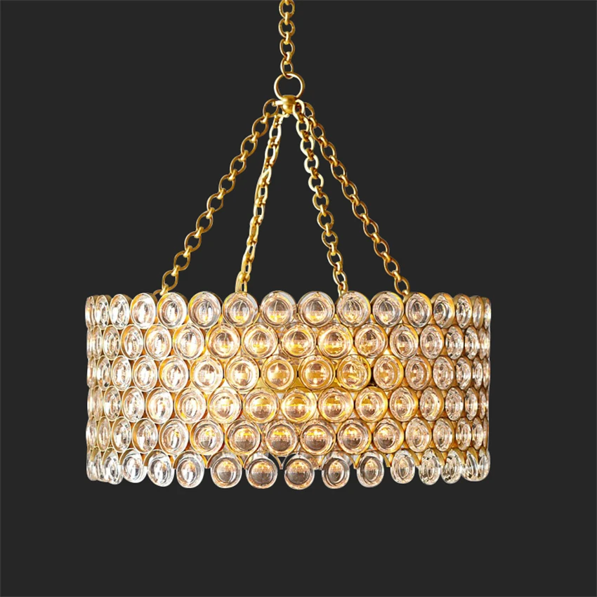 American luxury crystal glass ball pendant lights living room bedroom cloakroom decoration LED round pendant lamps fixtures