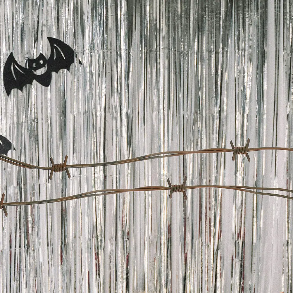 

2 шт. реалистичные цепи из имитации колючей проволоки, ржавые, в западном стиле, реквизит для Хэллоуина, декор для вечеринки, гирлянда для дома с привидениями, в деревенском ковбойском стиле