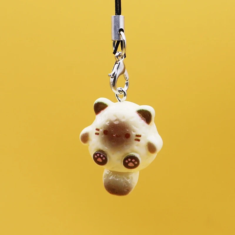 Kawaii Cartoon Cat Phone Charms Pendant Accessories Keychains Cute Lanyard Chain Pendants for Bags Phones DIY Gift