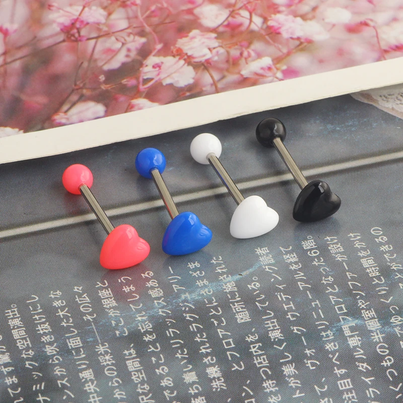 Acrylic  Tongue Piercing Set Nipple Piercing Barbell Bulk 14G Shiny Tongue Barbell Lot Nipple Ring Pack Piercing Lengua