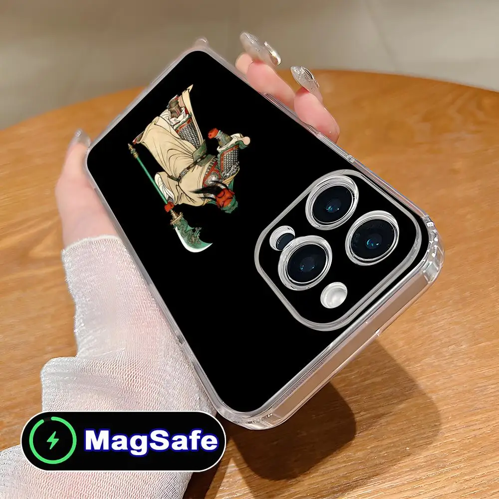 

God War Guanyu Mobile Phone Case for iPhone 17 16 15 14 13 12 11 Air Pro Max Plus Mini Magsafe Clear Colorful Cover Luxury Cover
