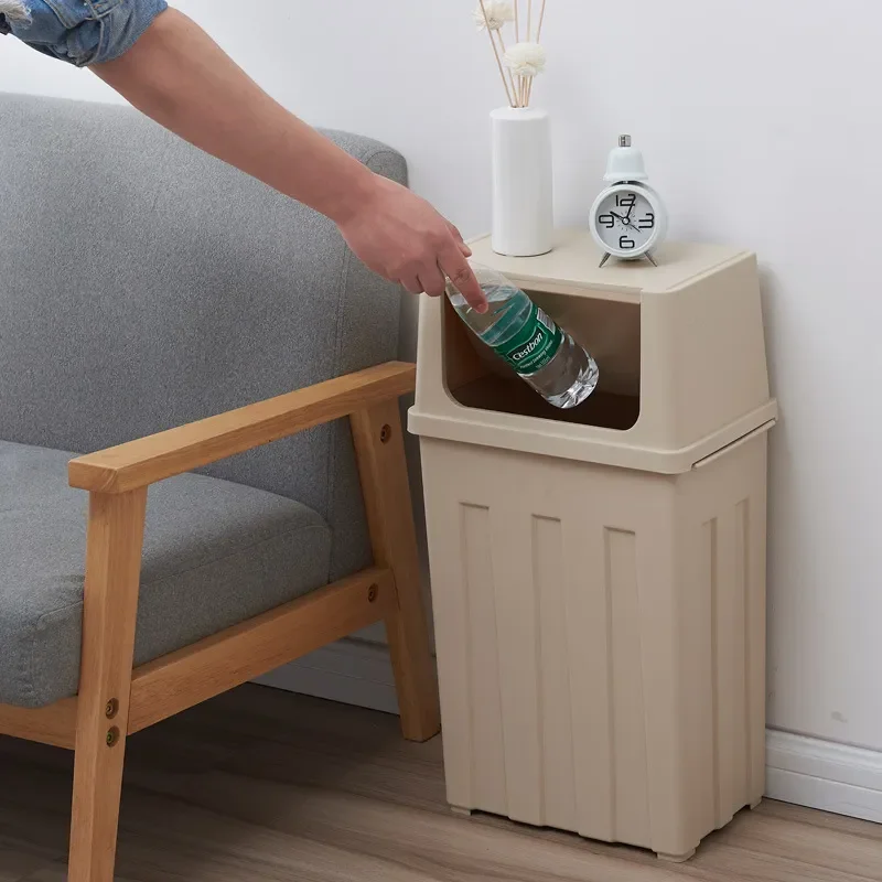 Large Capacity Trash Can for Commercial Office Dormitory Corridor School Kitchen Living Room Hotel Restaurant Food Waste Home