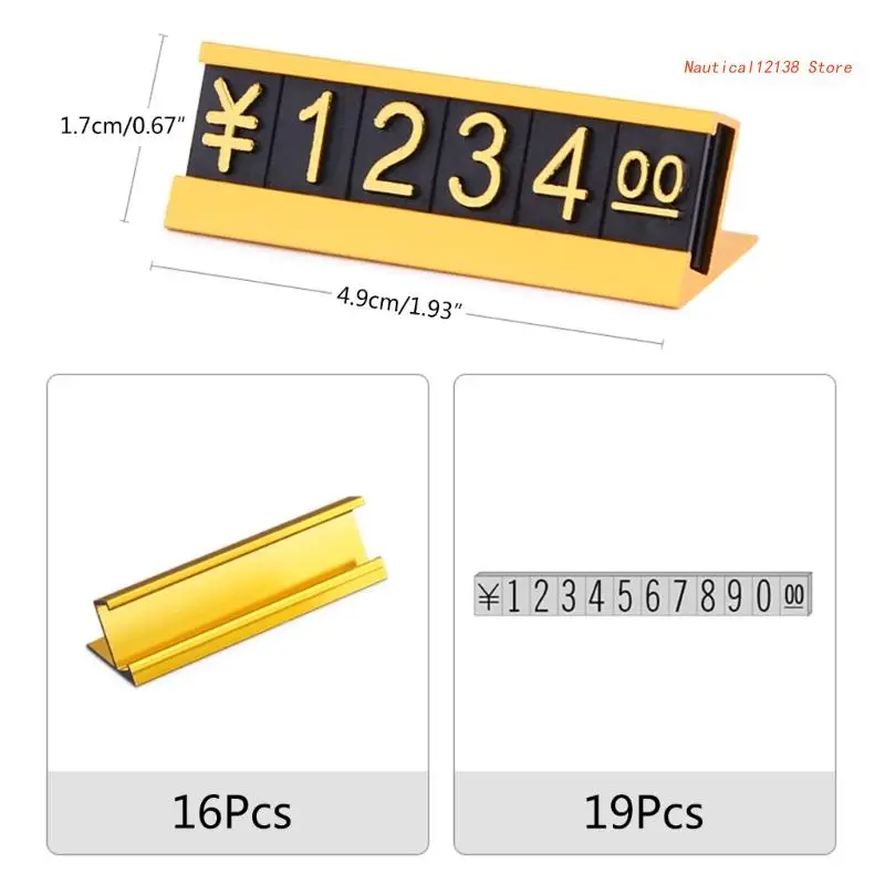 Aluminum Alloy Number Price Tag Signs, Arabic Numerals Together Prices Cube, 1Box