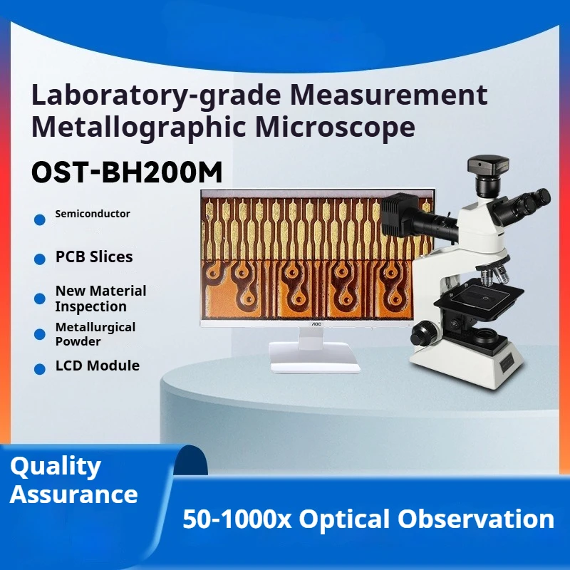 مجهر ميتالوغرافي رقمي لأشباه الموصلات الضوئية طبقة رقيقة المواد المعدنية لوحة دوائر كهربائية القياس التجريبي