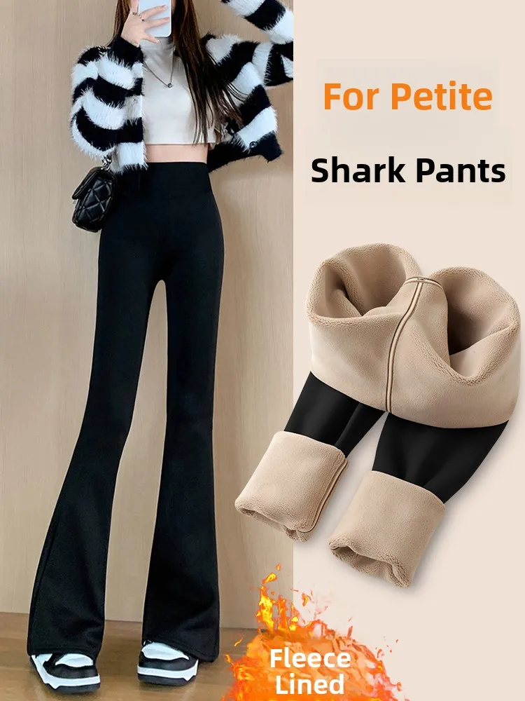 High Waist Yoga Pants Women's Slim Fit Fce Lined Nine-Tenths Thin Model Abdomen Control ark Bite Pants Casual Long Trousers