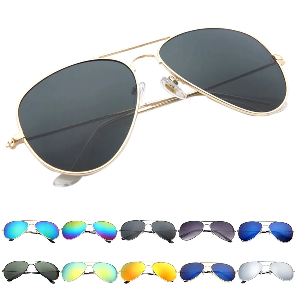 Fashion Metal Sunglasses Women Men Pilot Gradient Mirror Women's Oversized Glasses