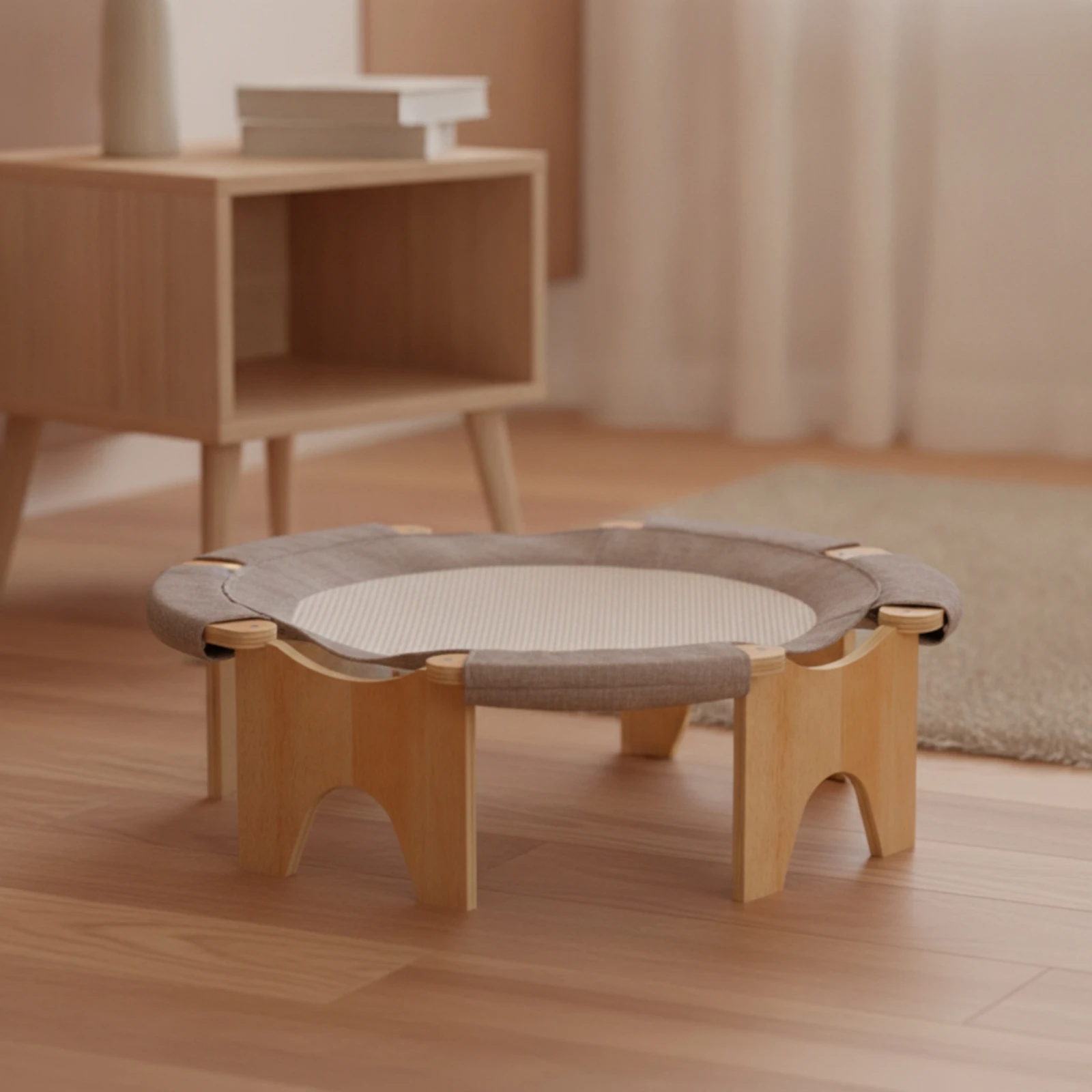 Elevated Cat Bed Octagonal Raised Cat Bed Furniture Sturdy Cozy for Cats, Indoor