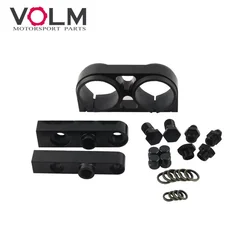 AN6 8 10 Billet Aluminium Assembly 2in1 inlet and outlet bracket for external 0580254044 Dual Twin Fuel Pumps mount