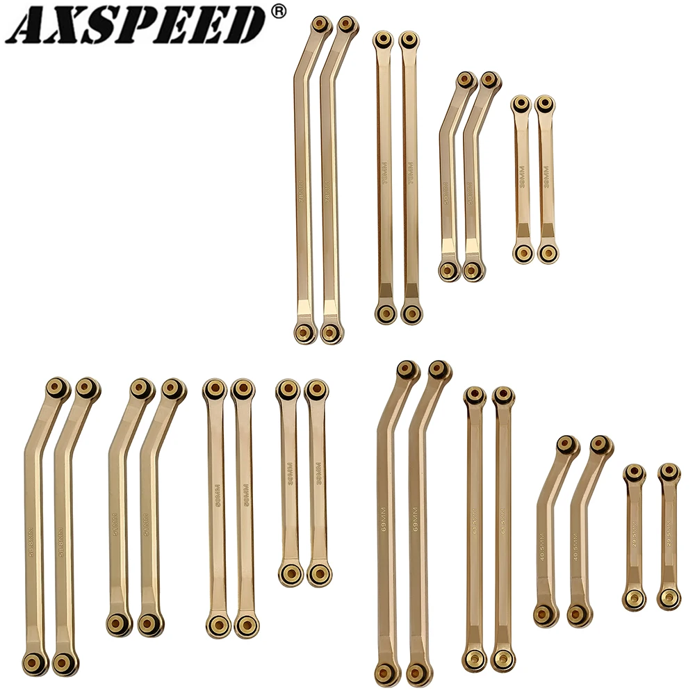 AXSPEED Axial SCX24 8 Links Heavy Brass Clearance Chassis Linkage Set for 1/24 RC Crawler Car JLU Ford Bronco Upgrade Parts