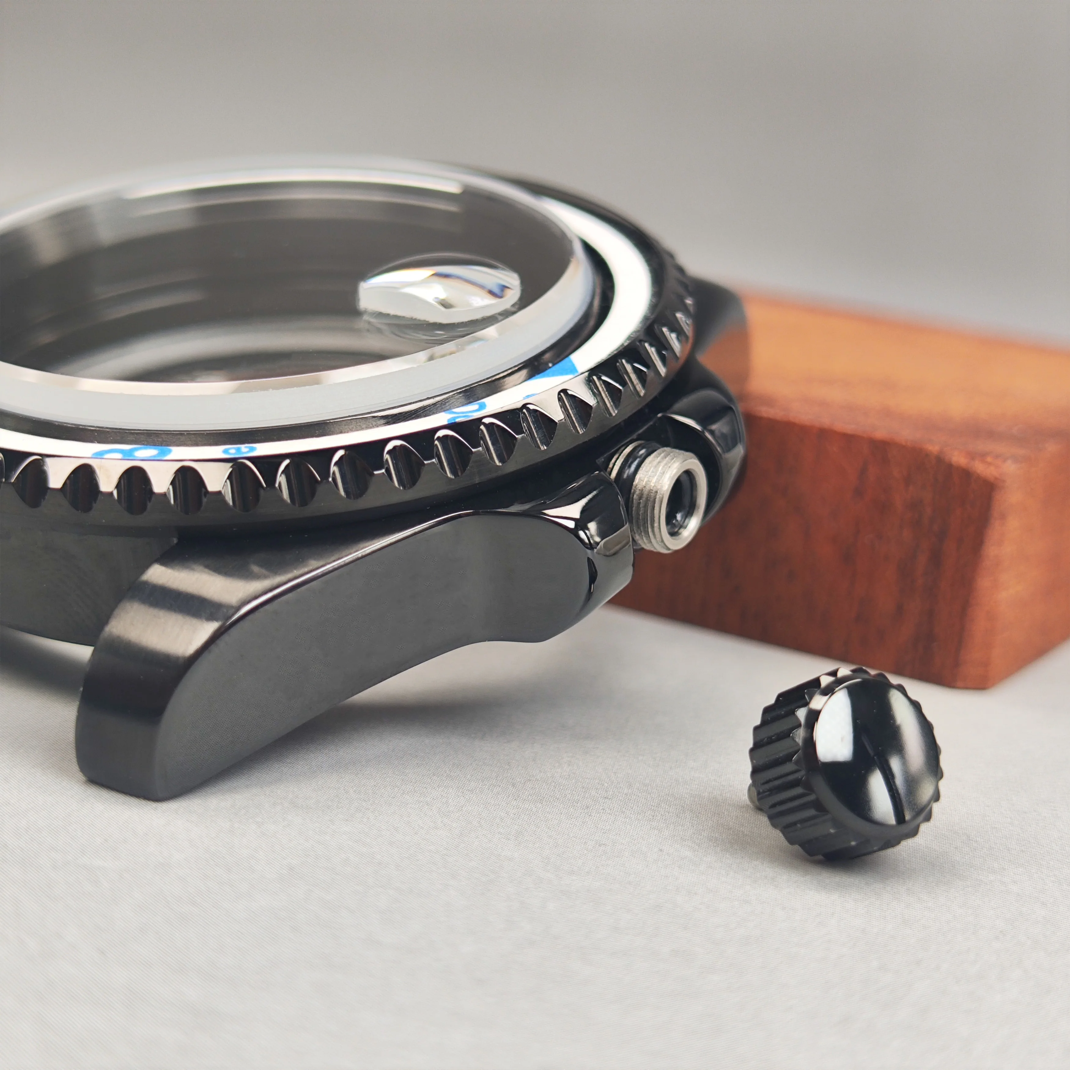 Hochwertiges NH35-Uhrengehäuse, 40 mm, Schwarz, 120 Klicks für Seiko Mod, Saphirglasgehäuse, passend für NH35 NH36 Uhrwerk, Uhrenzubehör