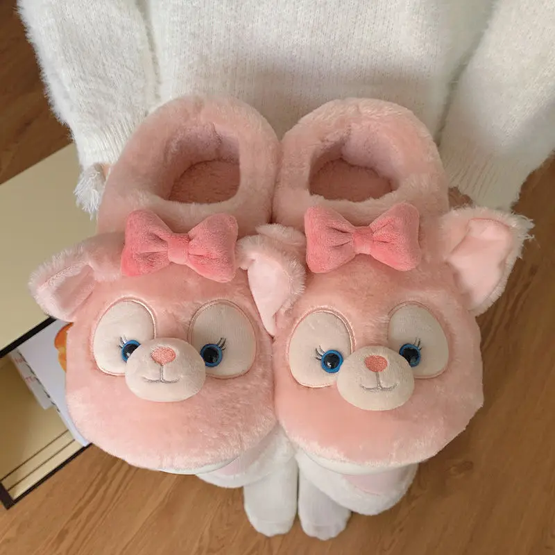 

Хлопковые тапочки Disney LinaBell, женские осенне-зимние девчачьи сердечки, милая лиса, домашняя нескользящая домашняя нескользящая домашняя обувь с каблуком