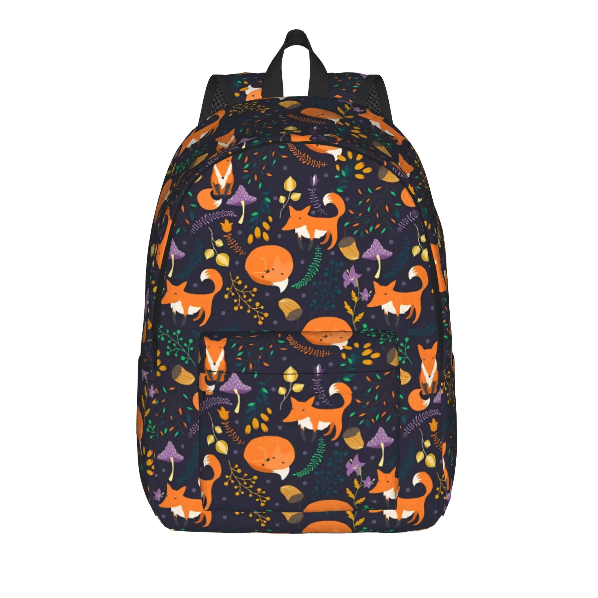 Foxes in the Magic Forest  Backpack Fashion Student Business Daypack Foxes Autumn Partten College Canvas Bags Lightweight
