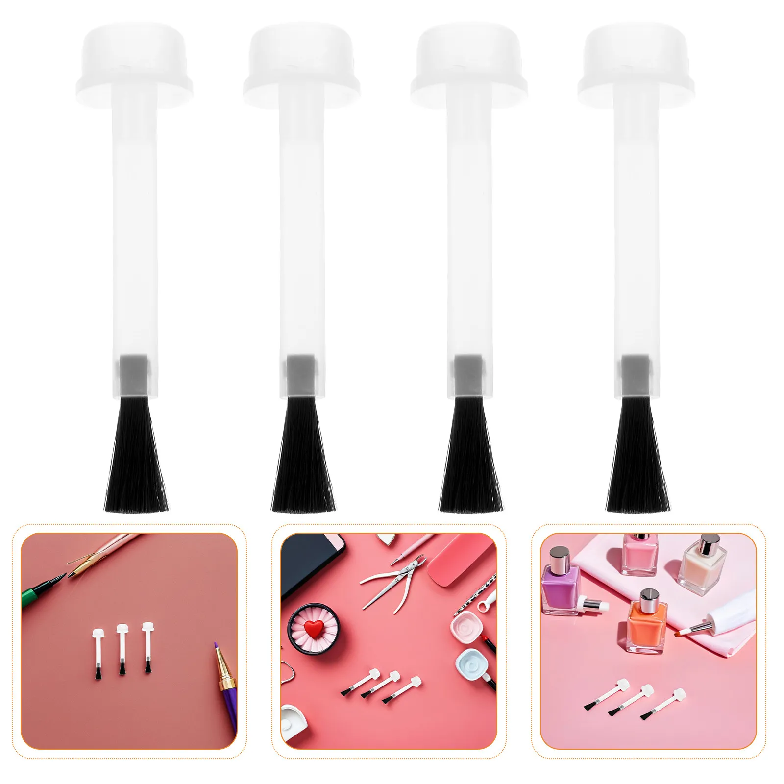 

80Pcs Nail Art Replacement Brush Heads High Elasticity Bristles for Gel Polish Dip Powder Base Top Coat Smooth Application