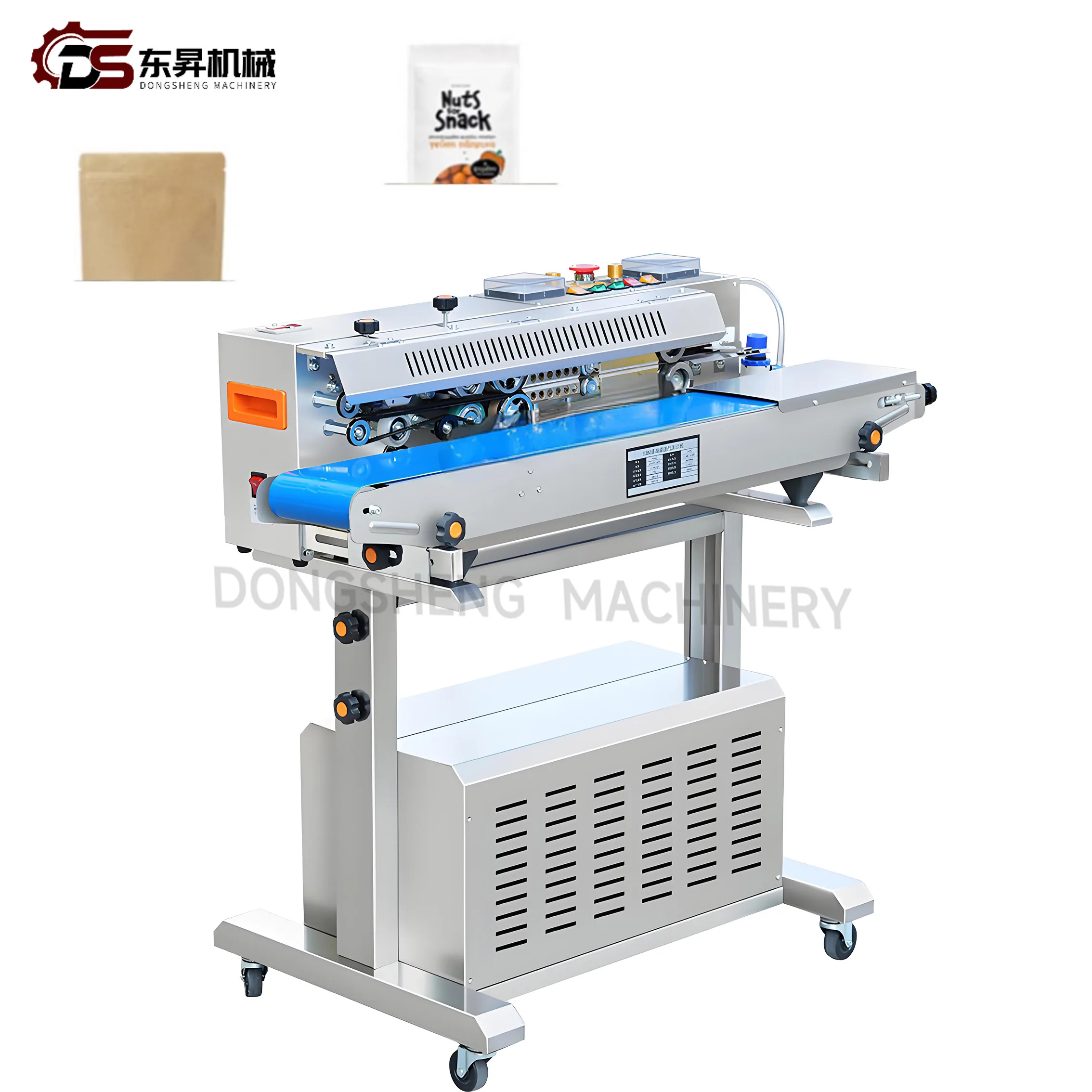 Continuous Food-Grade Sealing High Food Sealing Efficiency for Chips Nuts  Dried Fruits  Food-Grade Labor Cost Saving