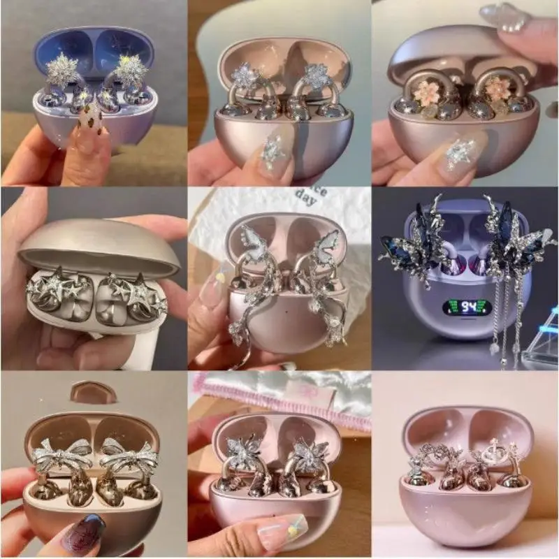 1Pcs Anti-drop Freeclip Headphone Buckle Shiny Zircon Decor Headphone Accessory for Concert Birthday Gift Giving