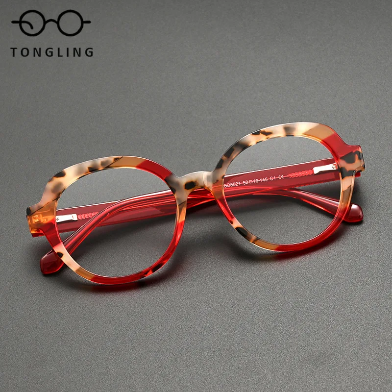 2026 New Top-Notch Fashion Women Multi-Color Handcrafted High-Quality Acetate Glasses Retro Men Round Commuting Eyeglass Frame