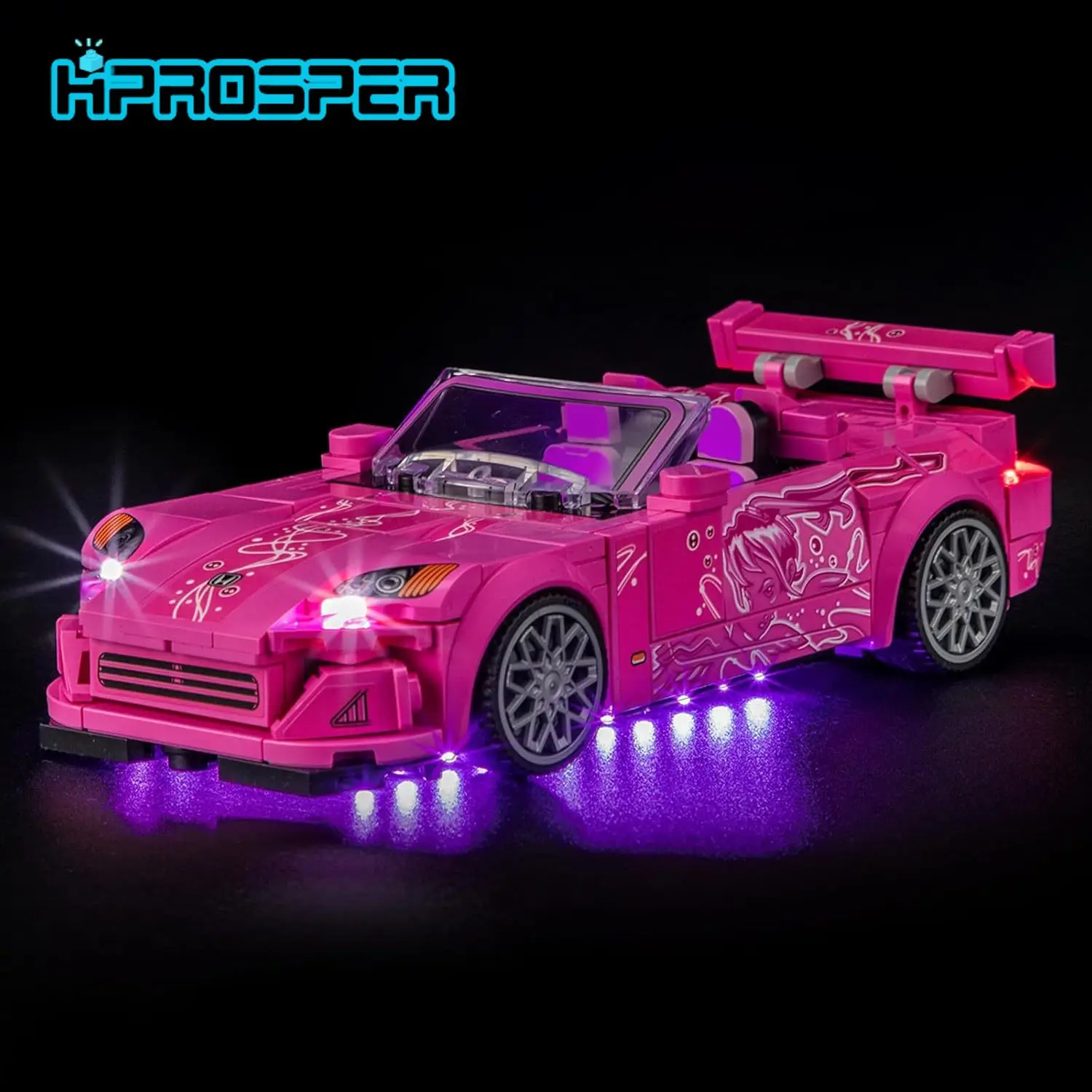 

HPROSPER LED Light for Lego-77241 Speed Champions 2 Fast 2 Furious Honda S2000 Building Blocks Model (Building Set NOT Included)