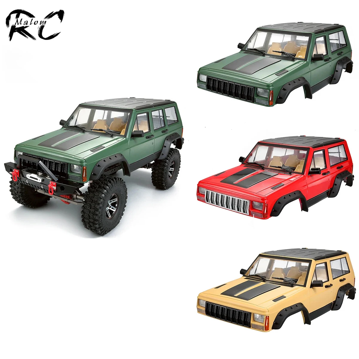 313mm Wheelbase Complete JEEP Cherokee XJ Hard Body Set for 1/10 RC Crawler Axial SCX10 II 90046  TRX4 RGT 86100 Chassis