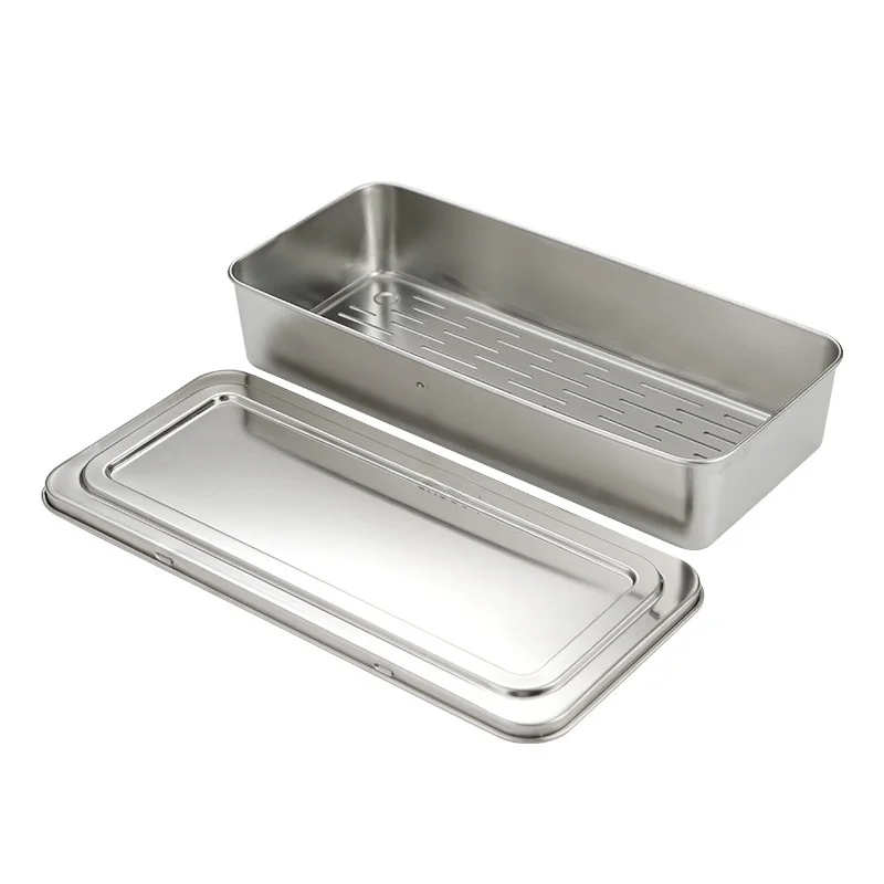 Stainless Steel 304 Kitchen Cutlery Organizer Chopsticks Box Storage Fast Spoons Rack Dish Draining Cage for Home Use view 3