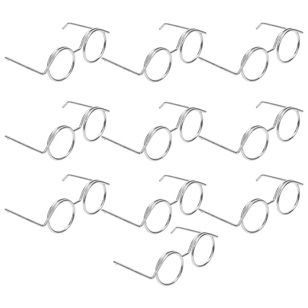 20 Pcs Mini Glasses Silver Frame Eyeglasses Clothing Accessories Frames Clear
