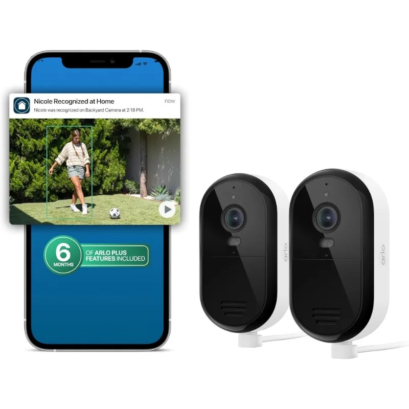 2025 Release Essential 2K Security Camera Outdoor Wired Plug-in Power Continuous Recording Person Package Detection Animated