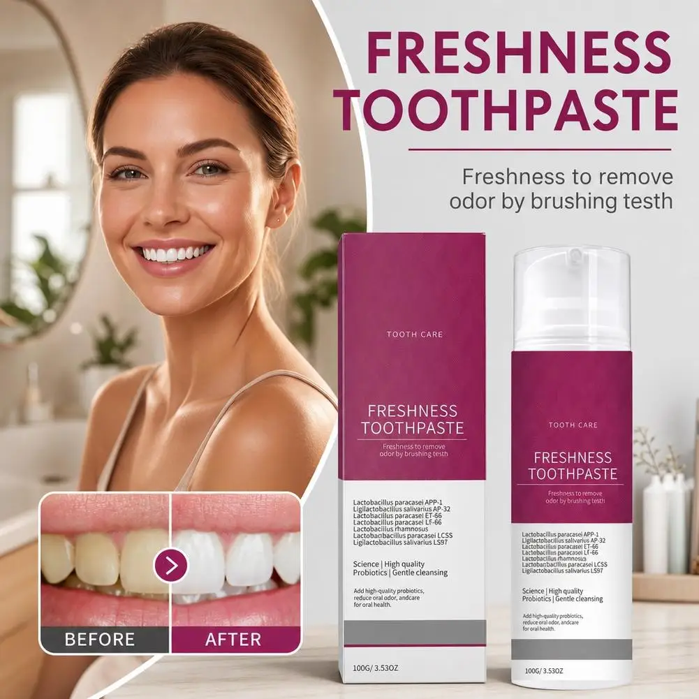 Probiotics Stain Removal Toothpaste Oral Care Refreshes Mouth Optimizes Breath Gum Friendly Texture Gentle Clean Daily Hygiene