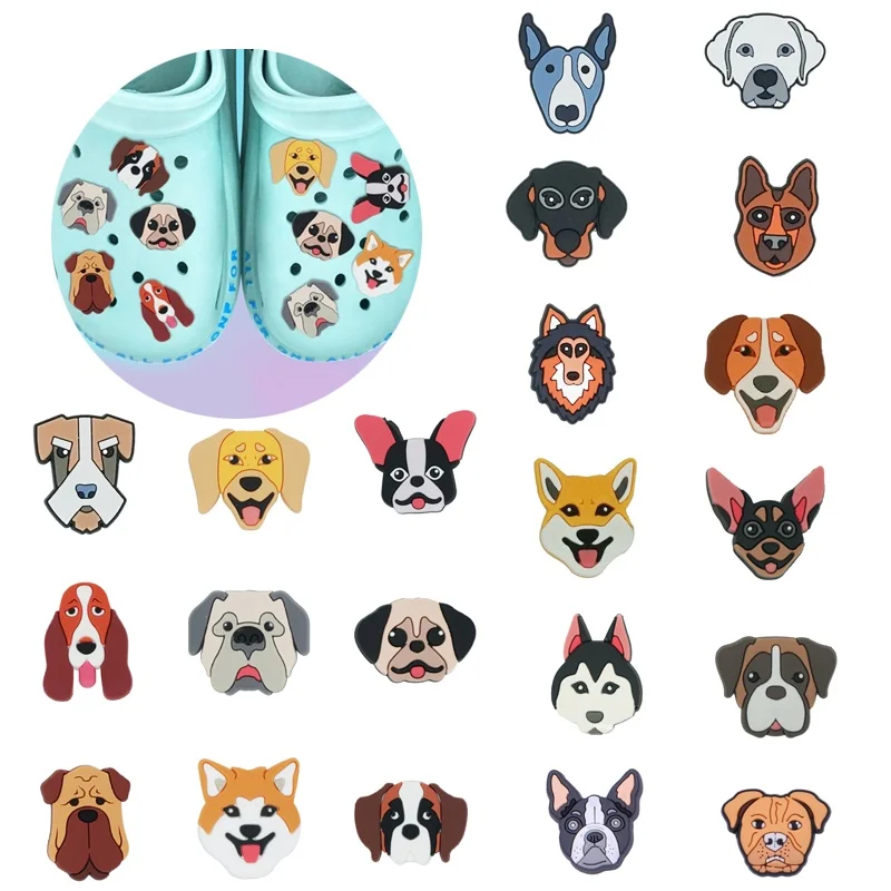 Dijes de zapatos de PVC para perro, accesorios de zapatos, decoración de zapatos, hebillas de zapatos de animales para zuecos, sandalias, regalos de