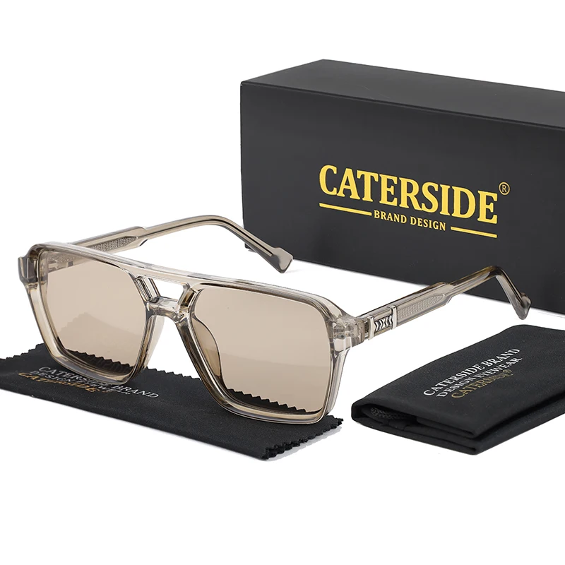 CATERSIDE Mode Punk Sonnenbrille Männer Quadratischen Rahmen Flache Top Doppel Brücke Hohe Qualität Sonnenbrille Frauen Party Festival Geschenke – Detail 9