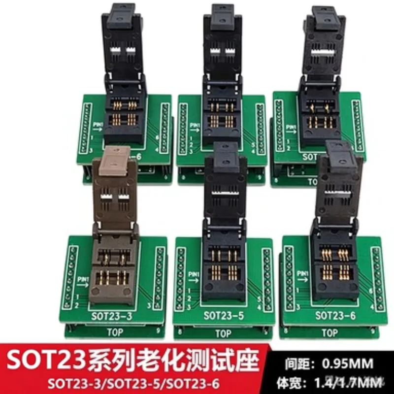 SOT23 Series Test Socket SOT23-3 SOT23-5 SOT23-6L 0.95mm Pitch 1.4mm1.7mm Body Width IC Aging Burn-in Programming Socket Adapter