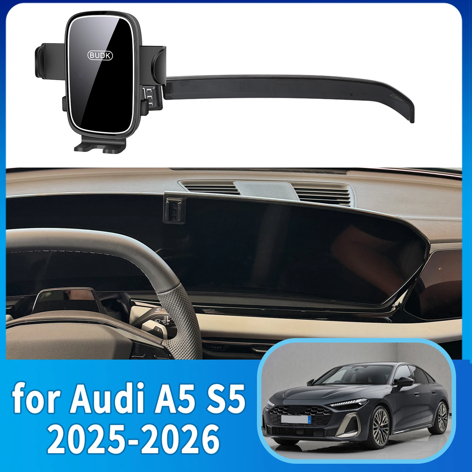 

Car Mobile Phone Holder Accessories for Audi A5 S5 Sedan 2025 2026 Sportback Electric GPS Bracket Navigation Stand Auto