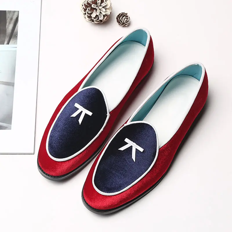 

Plus Size37-48 Summe Men Velvet Shoes Luxury Designer Bowtie Loafers Slip On Casual Shoes Mocasines Driving Shoes