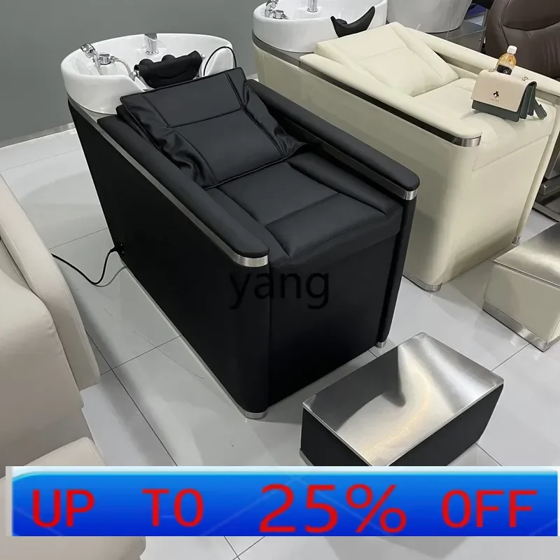 

LTT ceramic basin barber shop shampoo bed high-grade semi-reclining hairdresser electric flushing bed
