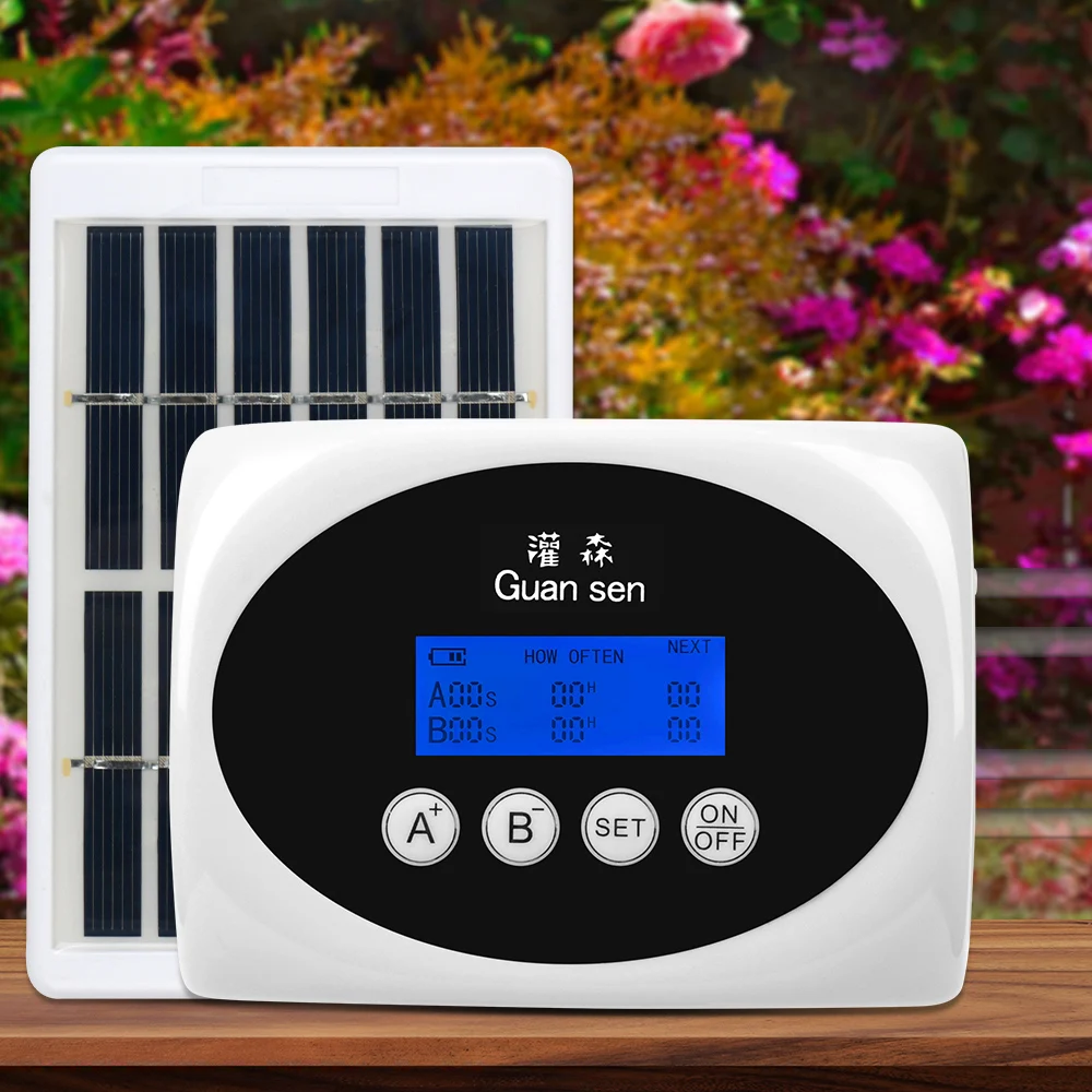 

Automatic Watering Device for Plants Solar Drip System Timer Double Pump Smart Garden Drip Irrigation Device Controller