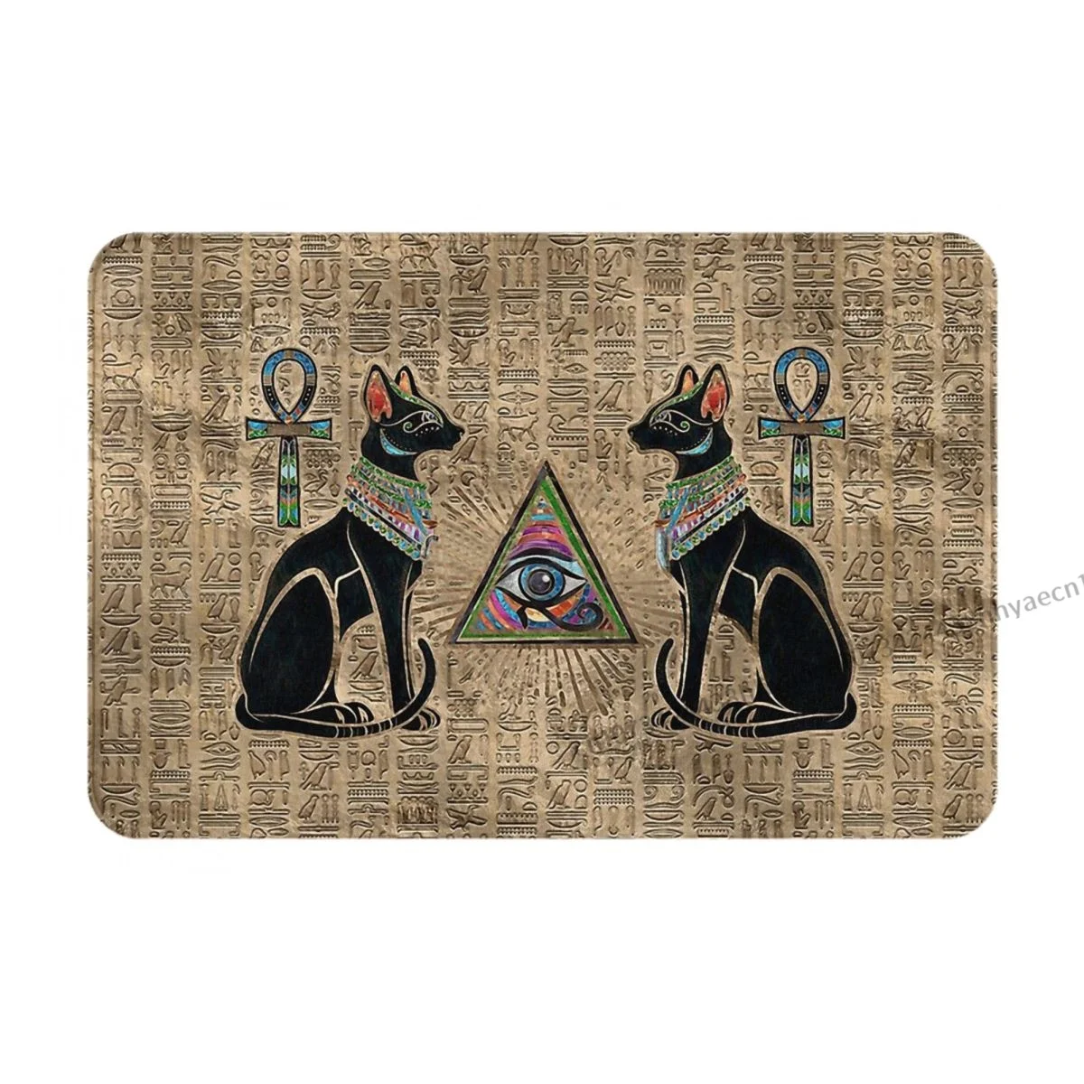 Egyptian Anubis Non-slip Doormat Bath Mat Egyptian Cats Eye Of Horus Balcony Carpet Entrance Door Rug Bedroom Decorative