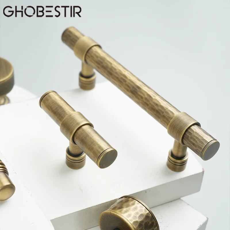 [ 160mm-185mm Length ] 128mm Hole Spacing Solid Brass Cabinet Pull Luxury Bookcase Handle Furniture Pull Wardrobe Handle