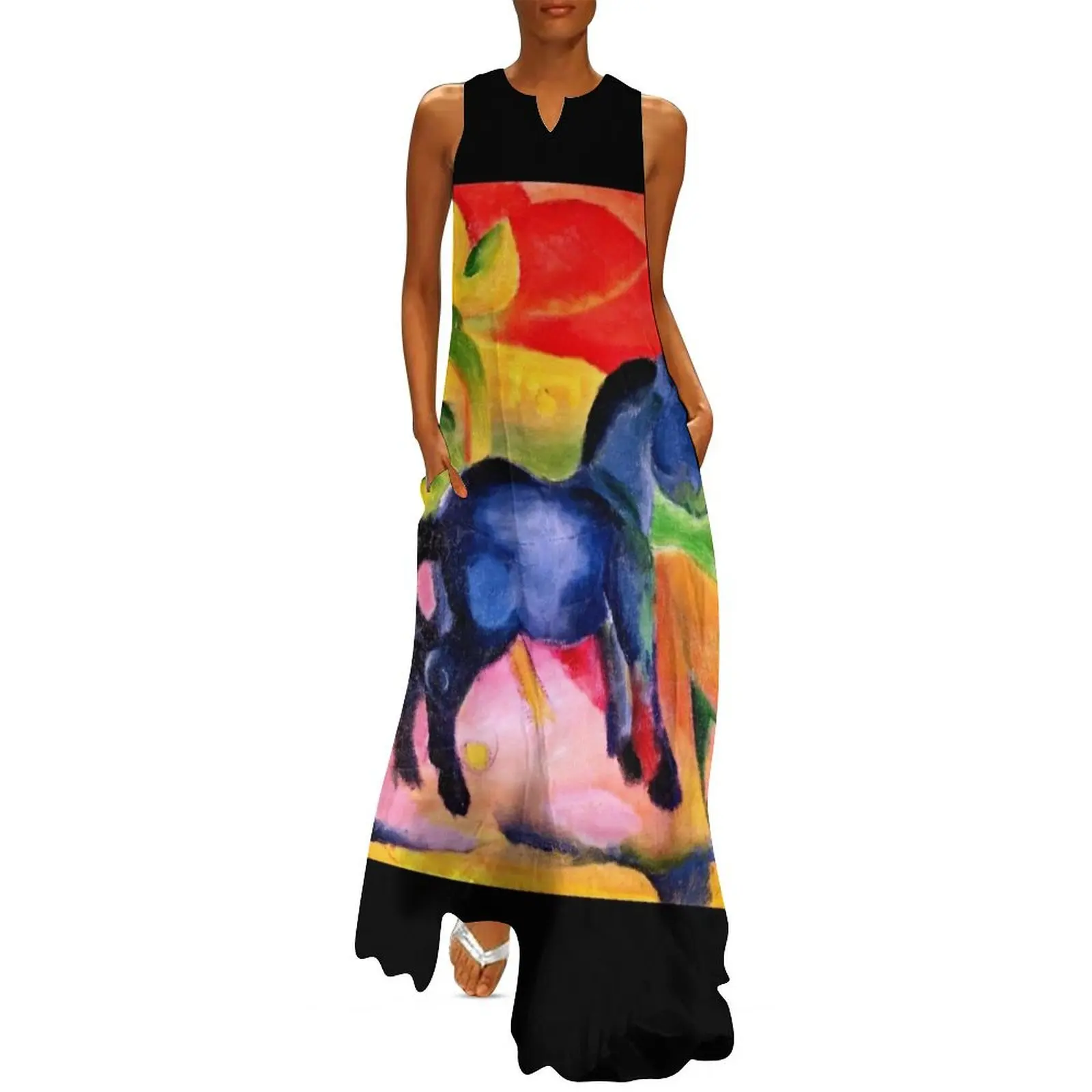 Franz Marc - Little Blue Horse Long Dress Bride dresses women's clothing korea stylish