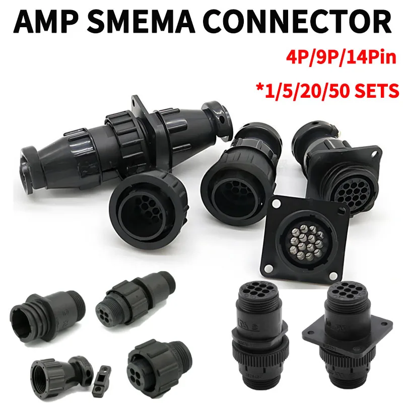 

1/5/20/50 Sets 4P/9P/14Pin AMP/TE Type SMEMA Aviation Connector Auto Sensor Plug & Socket SMT Equipment Signal Connector 206043