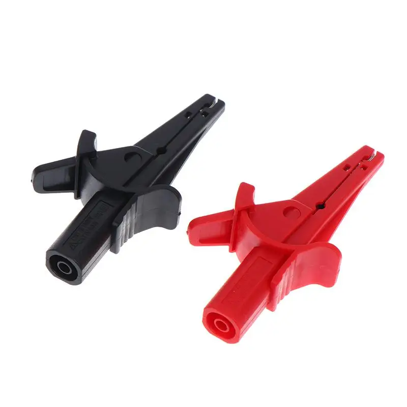 【S】2Pcs Alligator Clip Multimeter Accessories 4mm Banana Socket 1000V/10A Fully Insulated Safety Clips