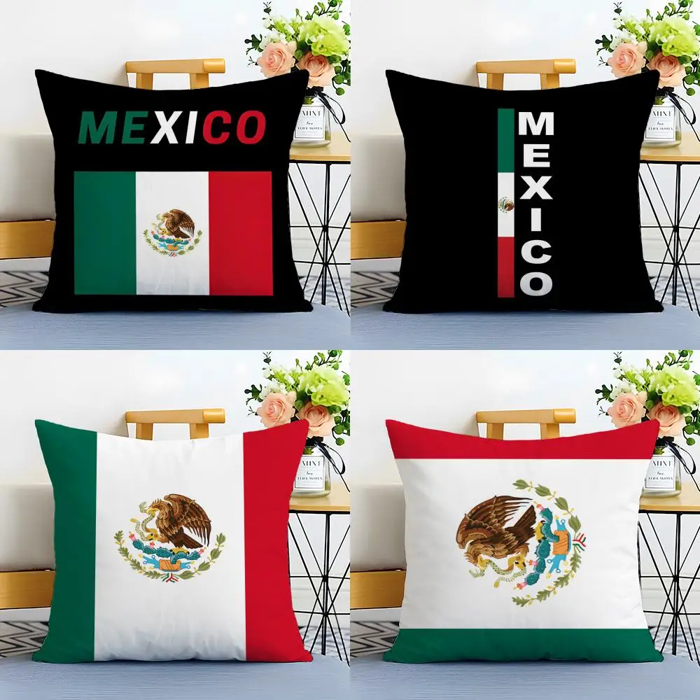Stylish Cultural Vibrant Mexico National Cushion Cover Washable Linen comfort Soft  for Sofa Bed Cozy Home Room Decor