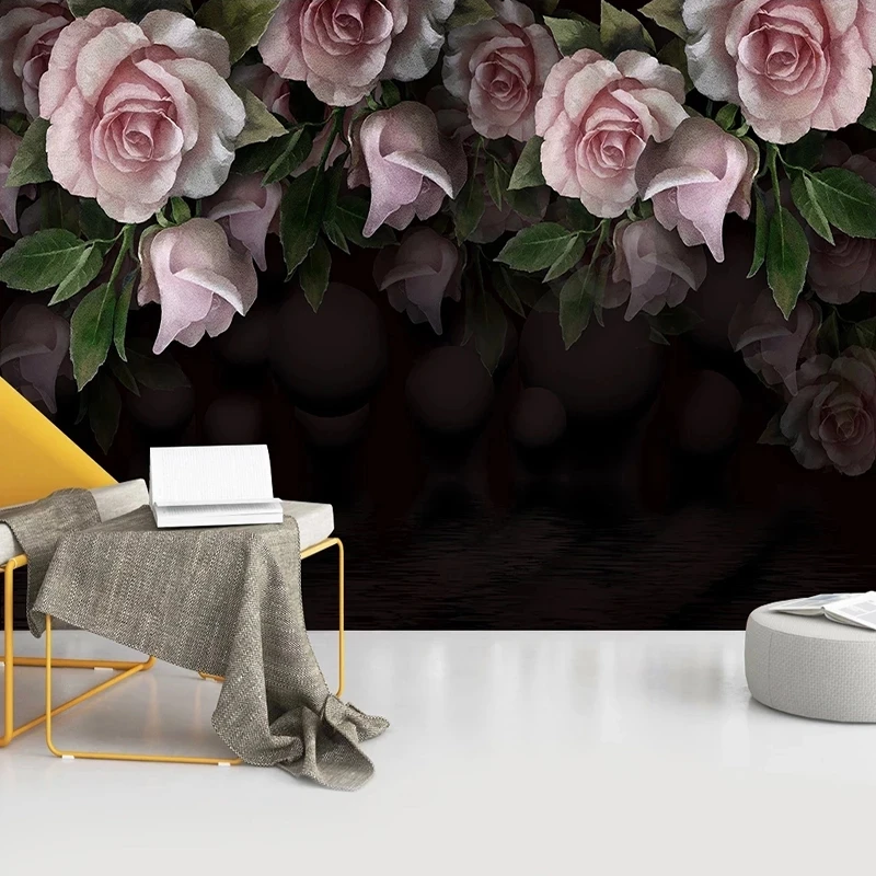 Custom 3D Photo Wallpaper Romantic Fashion Peony Rose Flower Mural Modern Living room sofa TV background wall bedroom restaurant