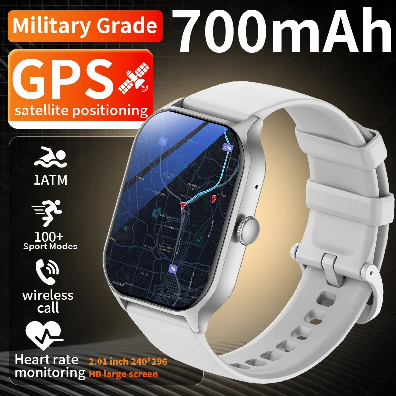 

GPS Smart Watch Men For Women Militray Outdoor 100+Sports mode Music Bluetooth Call Waterproof 700mAh Smartwatch For Android IOS