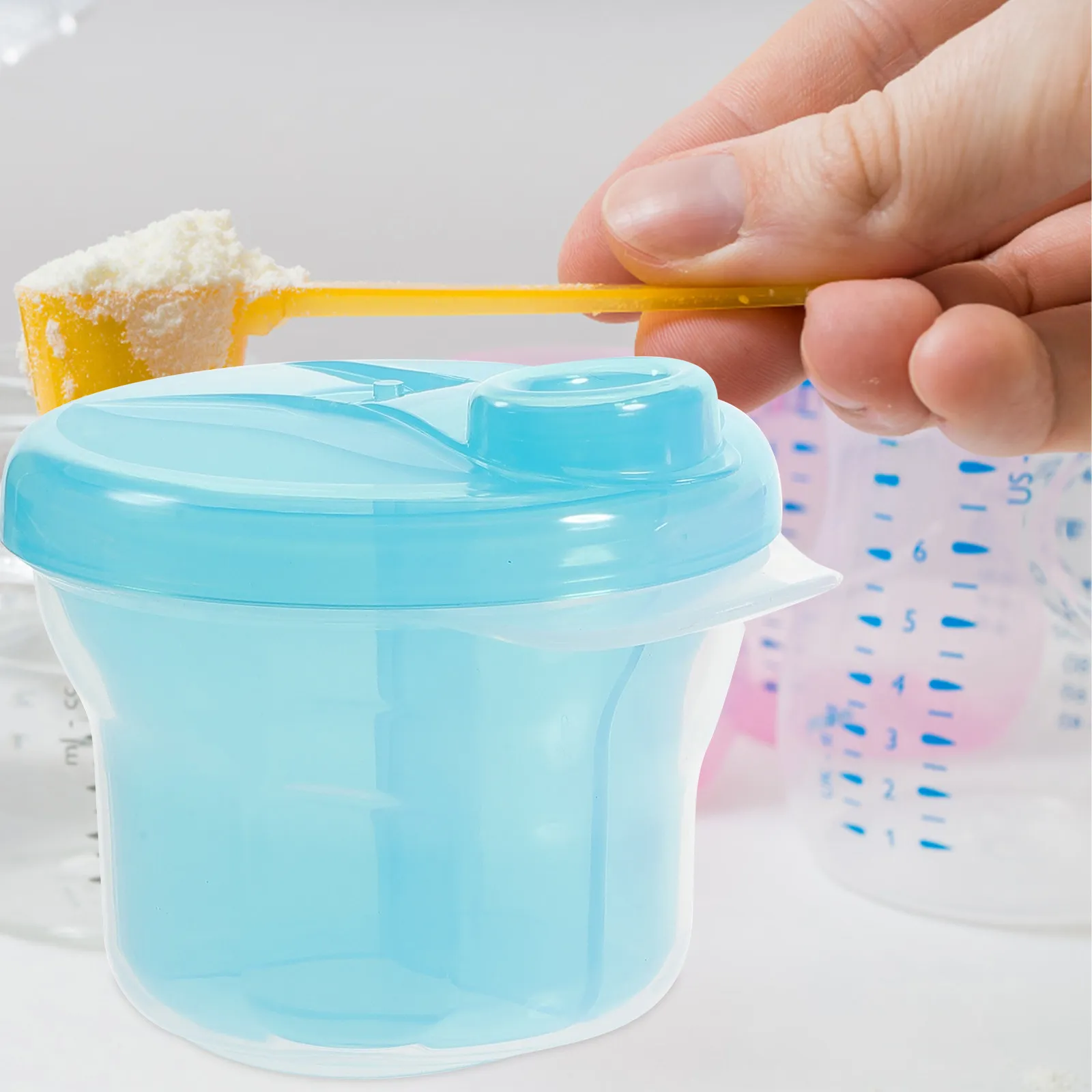 

3Pcs Milk Powder Box Rotating Portable Storage Container Baby Snack Food Dispenser Pink Milk Powder Box