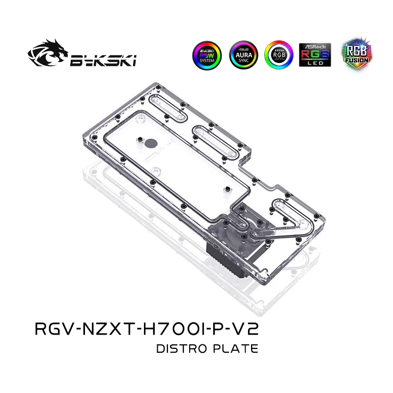 BYKSKI Acrylic Board Water Channel Solution Use for NZXT H700I Computer Case for CPU and GPU Block Cooling /RGV-NZXT-H700I-P-V2