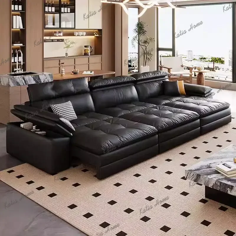 Armrest 3 Seater Recliner Sofa Leather Microfiber Loveseat Hotel Electric Sofa Modern Luxury Relax Divano