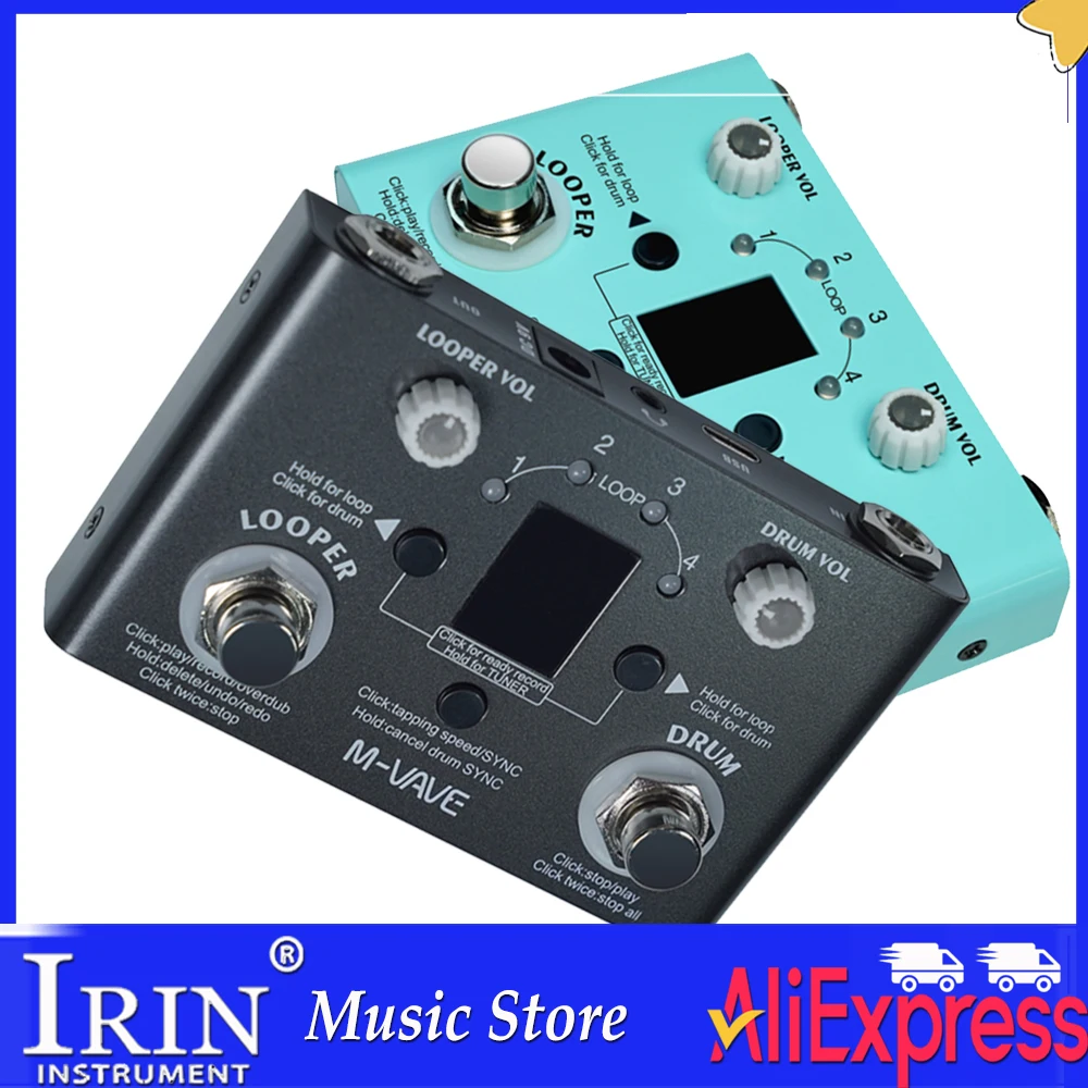 Pédale d'effet guitare M-VAVE avec machines à rythmes et looper, machines à rythmes Lost Tempo, 30 rythmes, 11 minutes d'enregistrement looper
