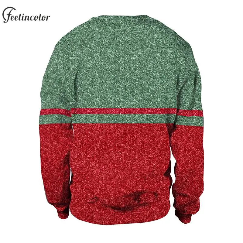 Christmas Sweatshirts for Men Tracksuit Autumn Couple Pullover O Neck Men's Winter Hoodie Santa Claus 3D Printing Male Clothing