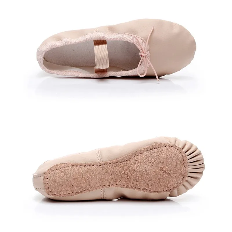 Full Sole PU Leather Ballet Shoes para meninas, Pink Dance Wear, venda quente, atacado